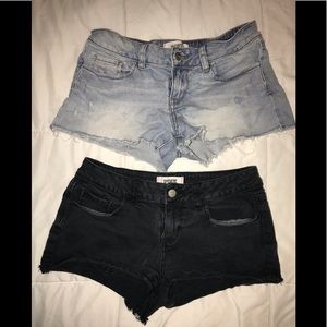 PINK Jean Shorts / Black Shorts